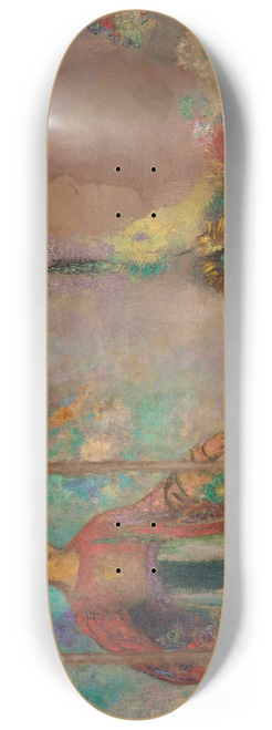 Odilon Redon - Woman in a gothic arcade; woman with flowers 8.25 inch art skate deck