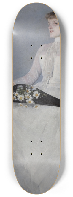 Olga Boznanska - Lady in a White Dress 8.25 inch art skate deck