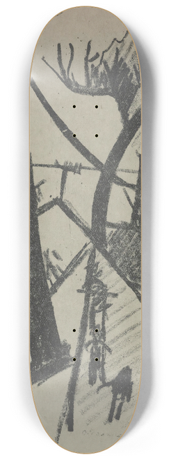 Olga Vladimirovna Rozanova - Untitled (Futurist City Scene) from Poetry of Mayakovsky 8.25 inch art skate deck