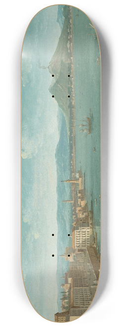 Antonio Joli - Naples with the Bay of Santa Lucia and Vesuvius beyond 8.25 inch art skate deck