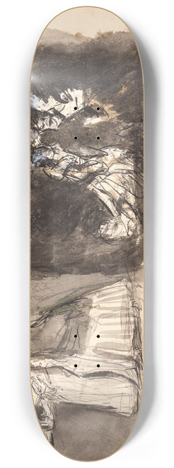 Oluf Hartmann - Karnevalsscene samt studie til Diogenes 8.25 inch art skate deck