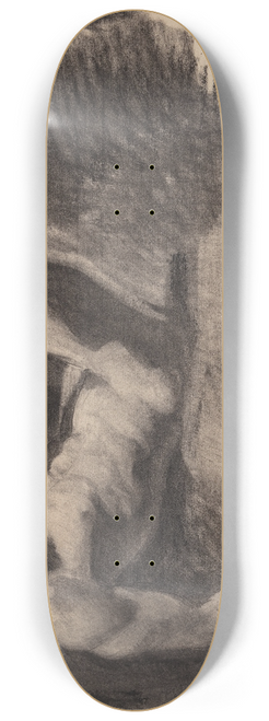 Oluf Hartmann - Mandlig model, siddende med bagudstrakte arme 8.25 inch art skate deck