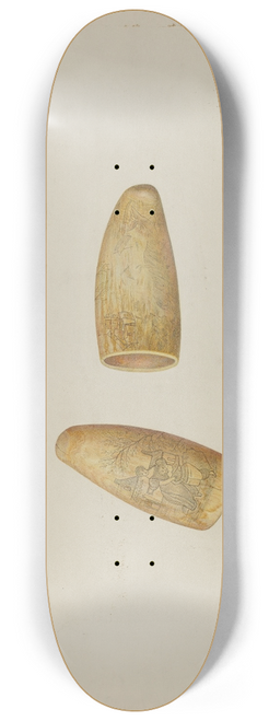Oscar Bluhme - Scrimshaw  Walrus Tusk 8.25 inch art skate deck
