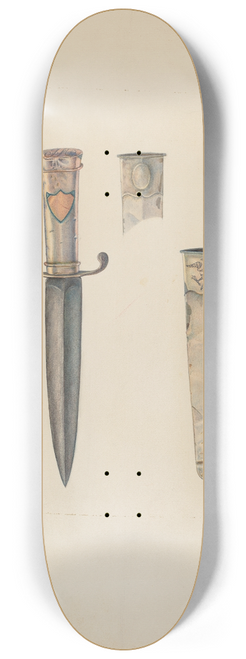 Oscar Bluhme - Silver Dagger and Sheath 8.25 inch art skate deck