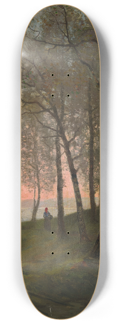 Oscar Trn - Wooded landscape with figure 8.25 inch art skate deck