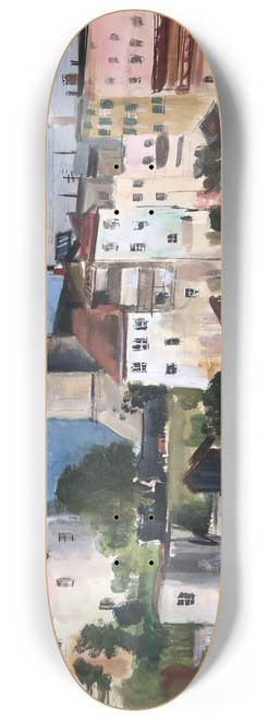 Otto Geigenberger - Wasserburg am Inn  Huserpartie am Inn 8.25 inch art skate deck