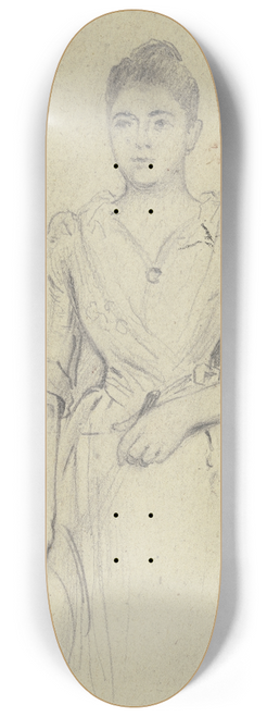 Otto Scholderer - Stehende Dame mit Fcher, Kniestck 8.25 inch art skate deck