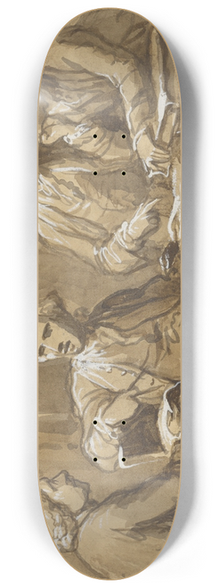 Antonio Zucchi - Four Connoisseurs Seated at a Table late 8.25 inch art skate deck