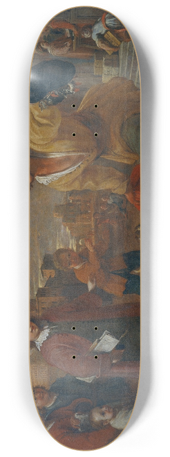 Antoni Viladomat - A Simple Man Lays his Cloak at the Feet of Saint Francis as a Child 8.25 inch art skate deck