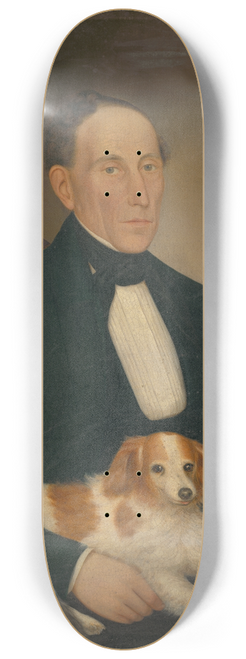 Palinka - Portrait Of A Seated Man With A Dog 8.25 inch art skate deck