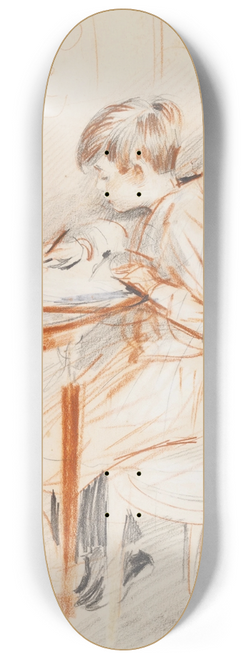 Paul Csar Helleu - Jean crivant de profil 8.25 inch art skate deck