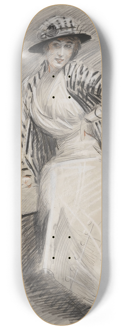 Paul Csar Helleu - Madame Paris assise sur une banquette 8.25 inch art skate deck