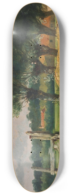 Anton Mauve - Landscape with willow trees 8.25 inch art skate deck
