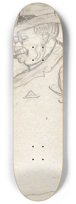 Paul Franz Otto - Mann mit Brille und Zigarre von der Seite II 8.25 inch art skate deck