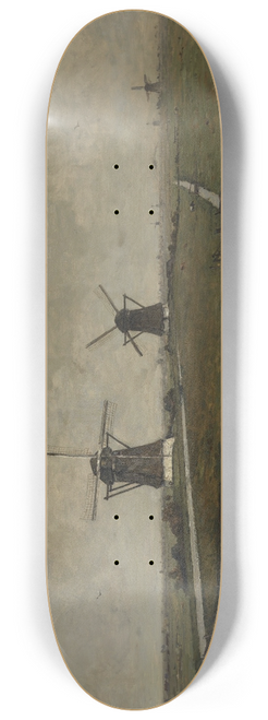 Paul Joseph Constantin Gabril - Polder with Mills near Overschie 8.25 inch art skate deck