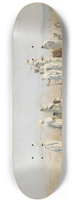 Adolf Meckel von Hemsbach - Bedouins in the desert 8.25 inch art skate deck