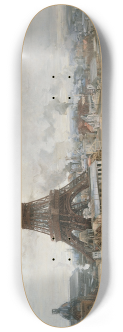 Paul Louis Delance - La tour Eiffel et le Champ-de-Mars, en janvier 1889 8.25 inch art skate deck