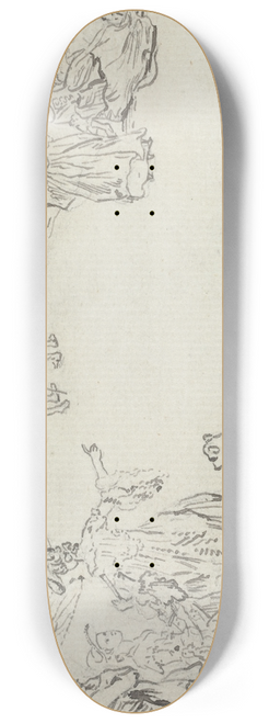 Paul Sandby - Ladies and Gentlemen in a Country Park 8.25 inch art skate deck