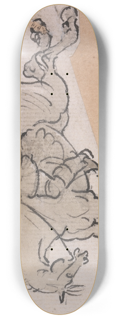 Paul Sandby - Stout Man on a Bucking Horse 8.25 inch art skate deck