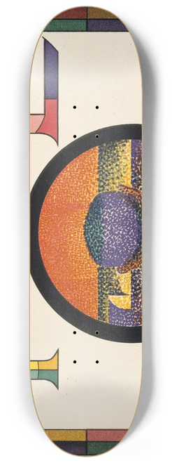 Paul Signac - Application of Charles Henrys Chromatic Circle; Thtre-Libre playbill of January 31, 1889 8.25 inch art skate deck
