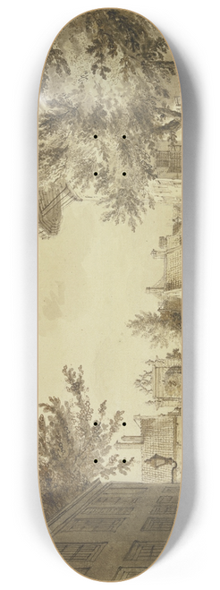 Paulus Constantijn la Fargue - Straenansicht bei einem Stadttor, rechts eine Windmhle 8.25 inch art skate deck