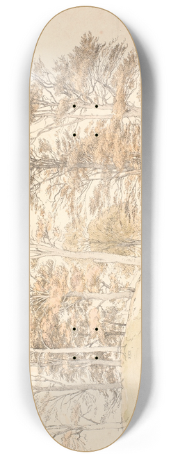 P. C. Skovgaard - Hje trer med efterrslv p bakket grund 8.25 inch art skate deck