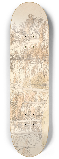 P. C. Skovgaard - Hje trer med efterrslv p bakket grund 8.25 inch art skate deck