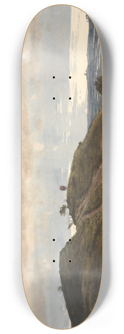 P. C. Skovgaard - Landskab med en sandet vej, der frer over en lyngbakke. Til hjre udsigt over vidtstrakt land med trvemoser. Fra Raageleje-egnen 8.25 inch art skate deck
