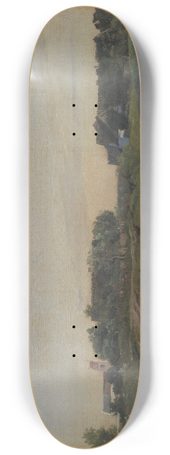 P. C. Skovgaard - Vejby with the Church seen from the North. Evening Light. Zealand 8.25 inch art skate deck