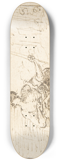 Pedro Duque y Cornejo - John the Baptist with a Lamb in the Wilderness 8.25 inch art skate deck