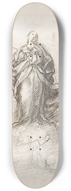 Pedro Duque y Cornejo - Virgin of the Immaculate Conception Standing on Clouds 8.25 inch art skate deck