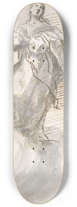 Pedro Duque y Cornejo - Virgin of the Immaculate Conception Standing on Clouds 8.25 inch art skate deck