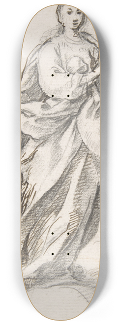Pedro Duque y Cornejo - Virgin of the Immaculate Conception Standing on Clouds 8.25 inch art skate deck