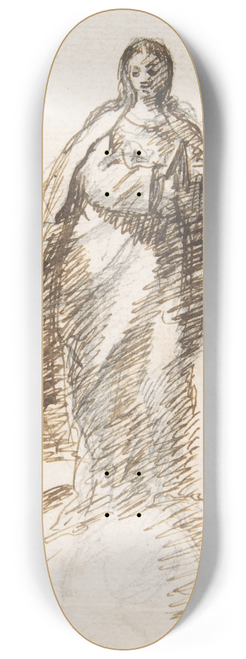 Pedro Duque y Cornejo - Virgin of the Immaculate Conception Standing on Clouds 8.25 inch art skate deck