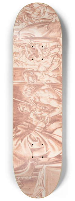 Pedro Orrente - Thomas of Villanova, Archbishop of Valencia Distributing Alms to the Poor 8.25 inch art skate deck