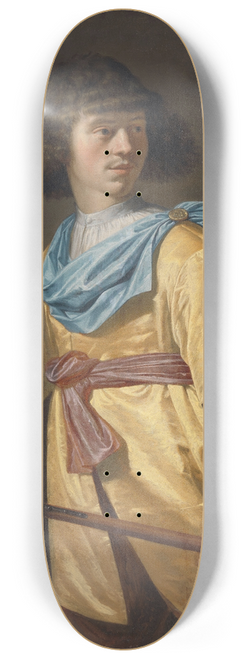 Peter Danckerts de Rij - Portrait of a Young Man with a Javelin and a Hunting Horn 8.25 inch art skate deck