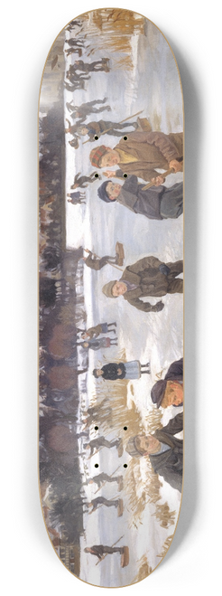 Peter Hansen - Children skating outside Fborg 8.25 inch art skate deck