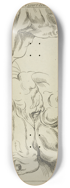 Peter Paul Rubens - Heads and necks of two bovines; portion of neck of a third 8.25 inch art skate deck