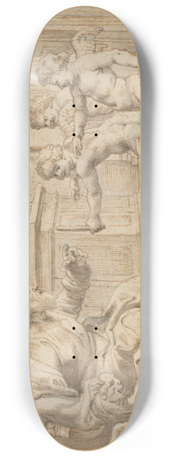 Peter Paul Rubens - Putti Testing a Mans Perception of Depth 8.25 inch art skate deck