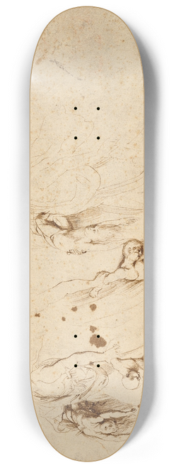 Peter Paul Rubens - Three Sketches for Medea and Her Children 8.25 inch art skate deck