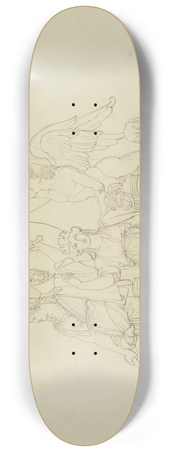 Peter von Cornelius - Der Genius des Ruhmes schreibt den Namen des Groherzogs unter die Sterne; Entwurf fr ein Denkmal fr Karl von Dalberg 8.25 inch art skate deck