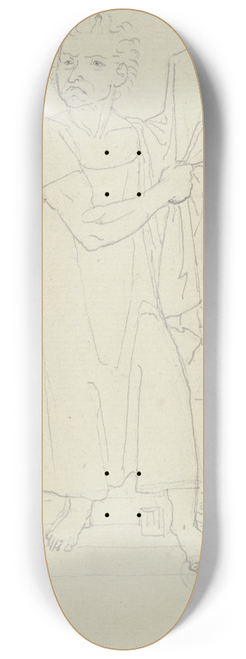 Peter von Cornelius - Herr Varrentrapp, sich im Gesundheitshemd prsentierend (Taunusreise) 8.25 inch art skate deck