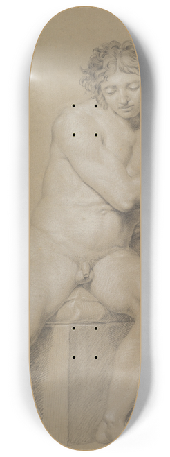 Philipp Otto Runge - Study of a Seated Male Nude 8.25 inch art skate deck