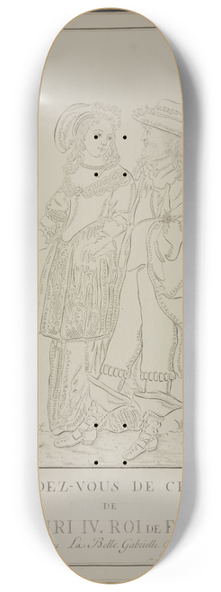 Pierre-Jean-Paul Berny de Nogent - Der Knig von Frankreich Henri IV. und Gabrielle dEstres auf der Jagd 8.25 inch art skate deck