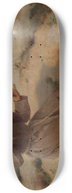 Pierre Jean Van der Ouderaa - St. Francis preaching to the birds 8.25 inch art skate deck
