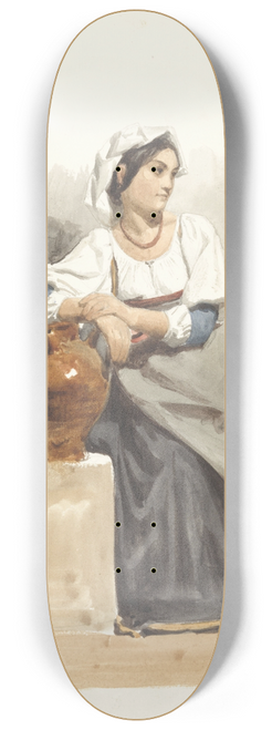 Pierre Louis Dubourcq - Kostuumstudie van een Italiaans meisje 8.25 inch art skate deck