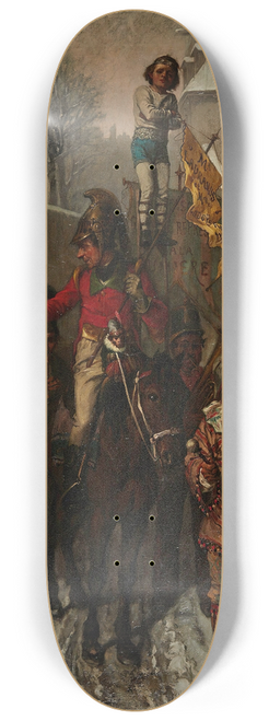 Pierre-Marie Beyle - The Circus Coming Into Town On A Snowy Evening 8.25 inch art skate deck
