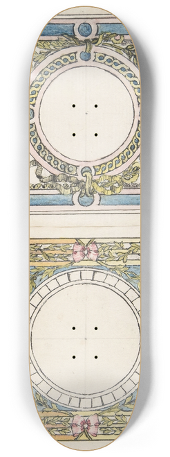 Pierre Moreau - Two Separate Designs for the Top and Bottom of a Rectangular Gold Enameled Box with Canted Corners 8.25 inch art skate deck