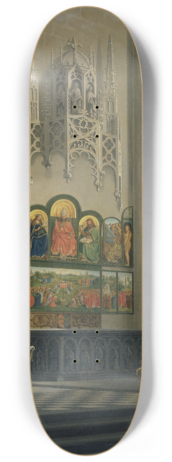 Pieter-Frans De Noter - The Ghent Altarpiece by the van Eyck Brothers in St Bavo Cathedral in Ghent 8.25 inch art skate deck