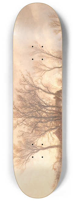 Pieter Lodewijk Francisco Kluyver - Winter landscape 8.25 inch art skate deck
